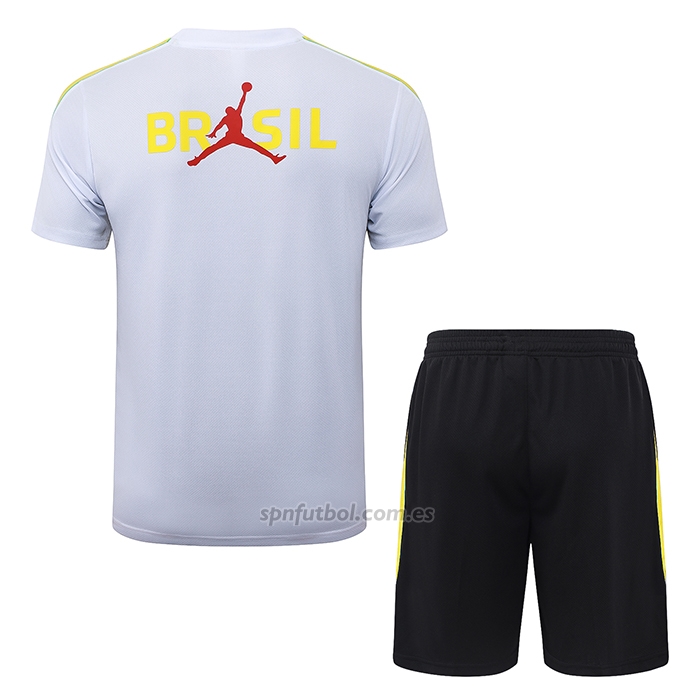 Chandal del Brasil Manga Corta 2026-2027 Blanco - Pantalon Corto